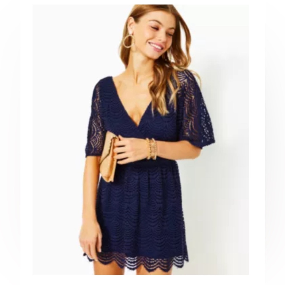 Lilly Pulitzer Navy Dress.  Size L.  NWT.